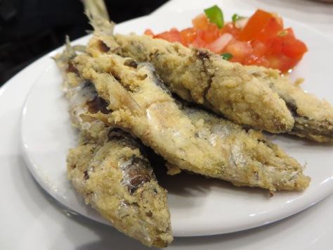 Airy crisp fried fish...satisfying since you can eat it whole, bones and all.