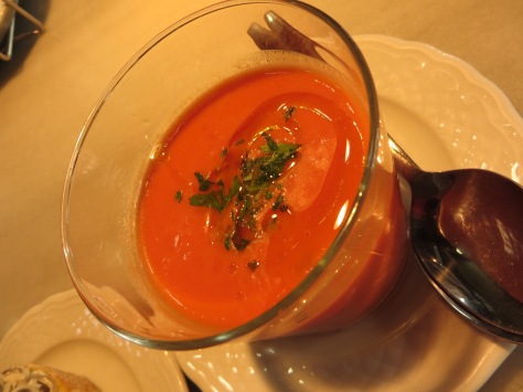 My go-to favorite in southern Spain...Gazpacho--Vibrant garlicky tomato; savory and refreshing!